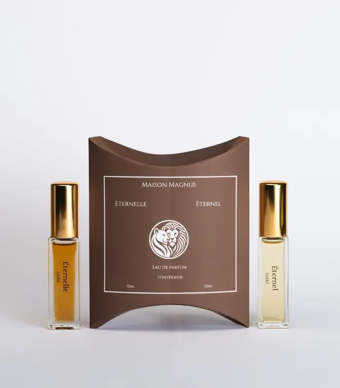 Coffret découverte collection éternels, eaux de parfums d'intérieur haut de gamme de Maison Magnus, flacons de 10 Ml chacun